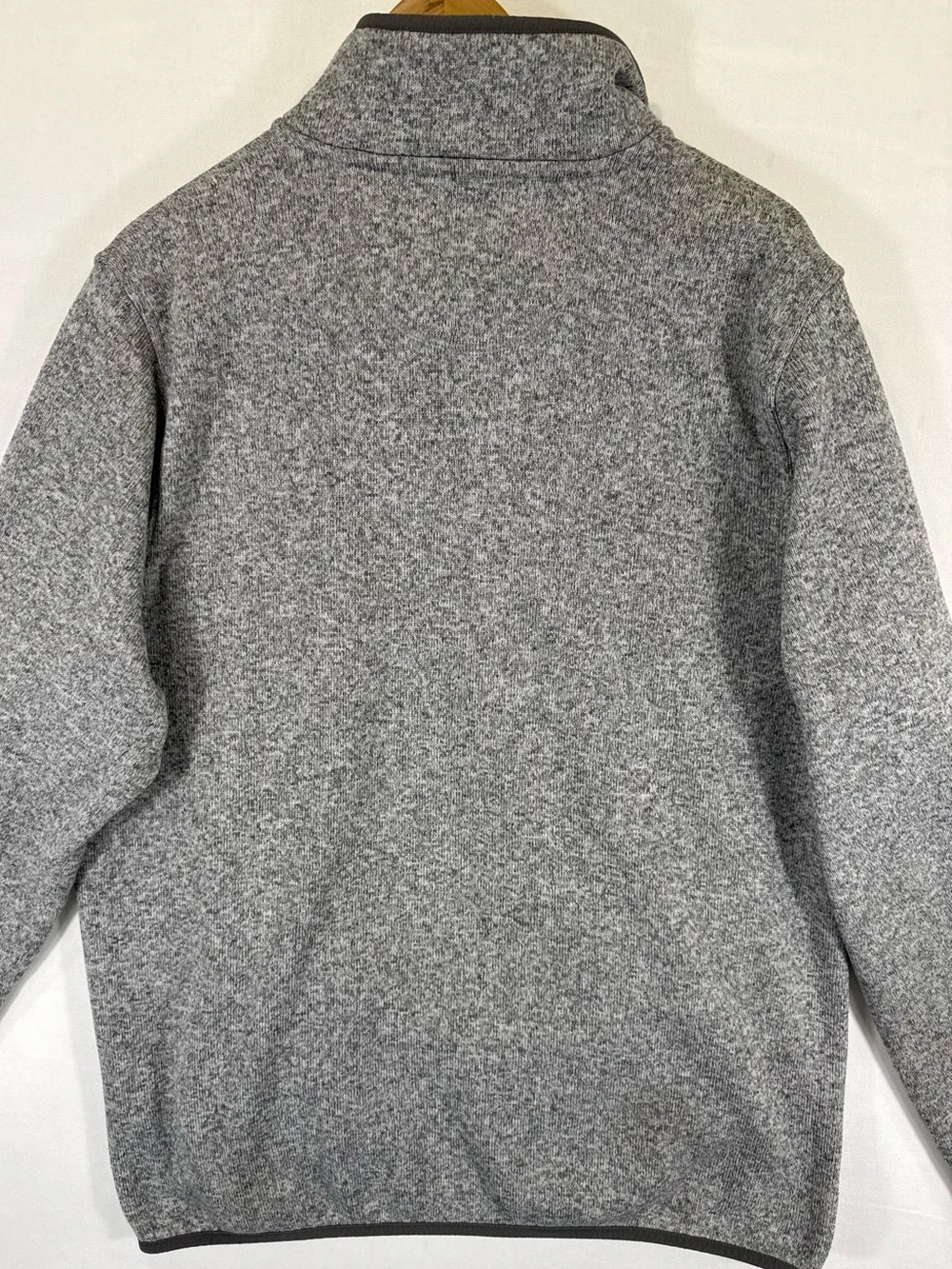 L.L. Bean Men's Heather Gray Snap-Up Fleece Pullover